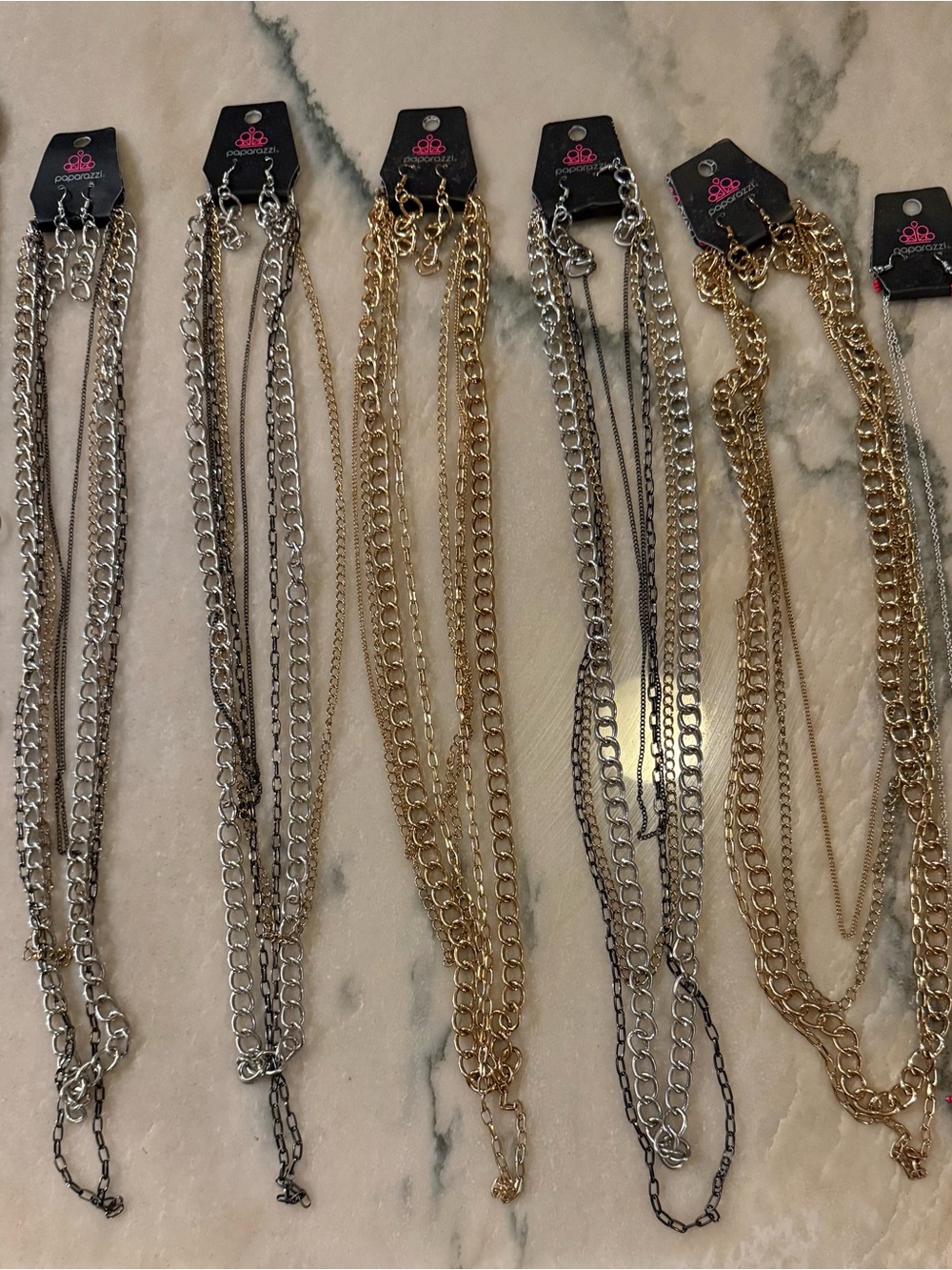 Paparazzi LOT Mixed Metal Necklace Collection — Silver & Gold Accents - Picture 4 of 4